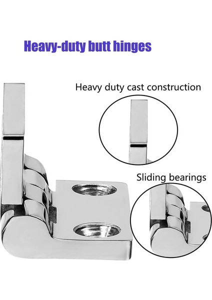 Ağır Hizmet Tipi Paslanmaz Çelik Tekne Menteşeleri Deniz Sınıfı Menteşeler 2 Inç x 2 Inç (50MM x 50 Mm) (4 Adet) (Yurt Dışından) fırsatları