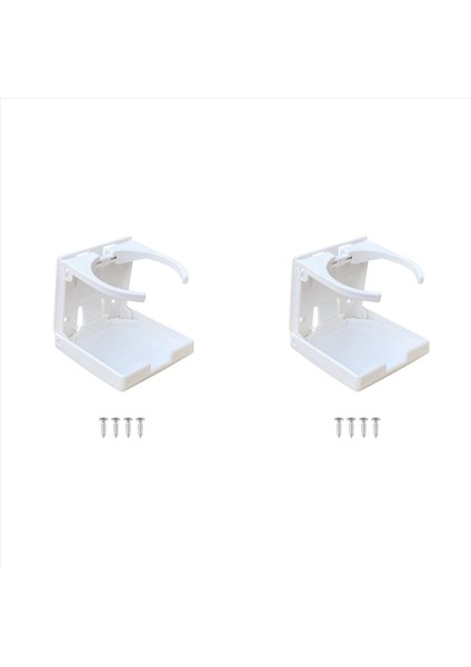 2x Abs Plastik Ayarlanabilir Katlanır Fincan Içecek Araba Tutucu Stant Montajı Araba Otomatik Tekne Kamyonu (Beyaz) (Yurt Dışından)