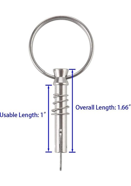 6pcs Hızlı Bırakma Pimi Tekne Bimini Üst Pimleri 1/4 Inç Çapında Damla Kamera ve Yay Çekme Halkası ile Deniz Donanımı (Yurt Dışından) fırsatları