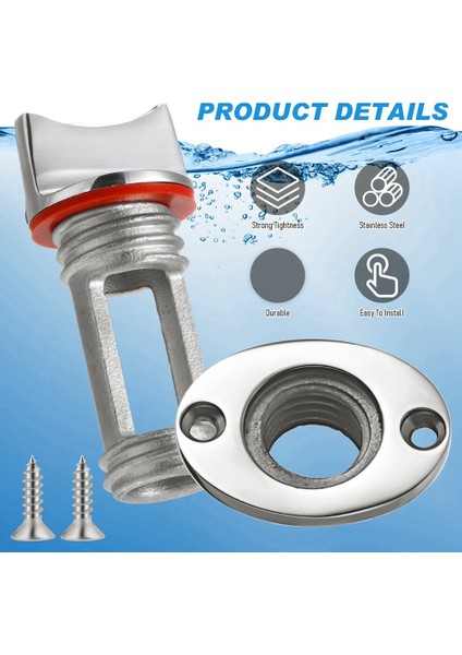 Deniz Tahliye Tapası Paslanmaz Çelik Tekne Tapa Tapası Kiti 1 Inç Delik Için Transom Tekne Tapası 3/4 Inç Için Iplik (Yurt Dışından) indirimleri