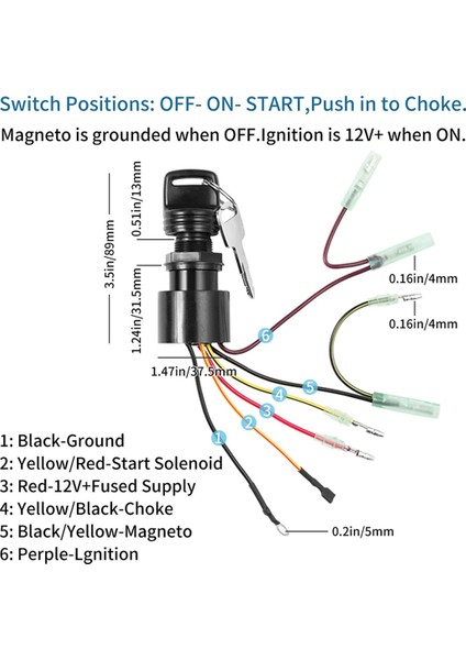 YENI-87-17009A5 Tekne Motorlu Ateşleme Anahtar Anahtarı Merkür Dıştan Takma Motorlar 3 Pozisyon Off Star Start (Yurt Dışından) fiyatları
