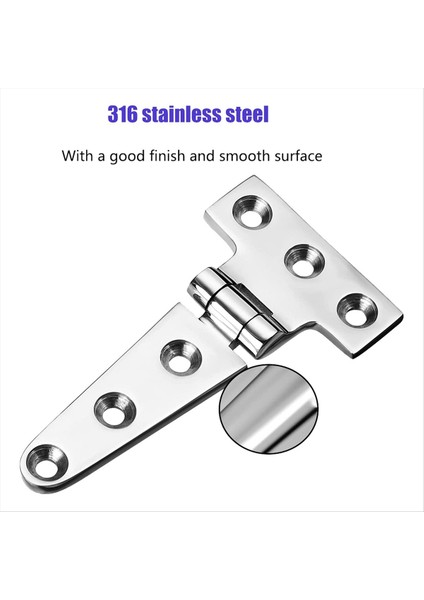 Deniz Sınıfı T Menteşeleri Tekne Menteşeleri 4 Inç x 2 Inç Gürültü Yok Ağır Hizmet Tipi 316 Vidalı Paslanmaz Çelik (6 Adet) (Yurt Dışından) indirimleri