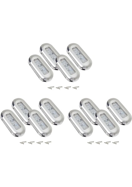 12PCS 12V Tekne Deniz Sinyal Lambası Açık Sınıf Büyük Su Geçirmez LED Nezaket Işıkları Merdiven Güverte Beyaz (Yurt Dışından)