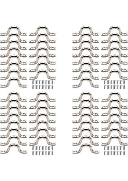 60PCS Paslanmaz Çelik Gaga Plaka Göz Plakaları Tavan Kancası Kayak Göz Plakası Kayak Pad Kayak Kano Kayak Kano Tıkma (Yurt Dışından)