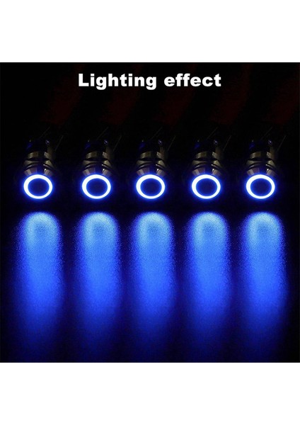 15PCS 12MM Mandallama Düğmesi Anahtarı Yüksek Yuvarlak Kapak 12V/24V Mavi Işık ile Su Geçirmez Metal Itme Düğmesi Anahtarı (Yurt Dışından) fiyatları