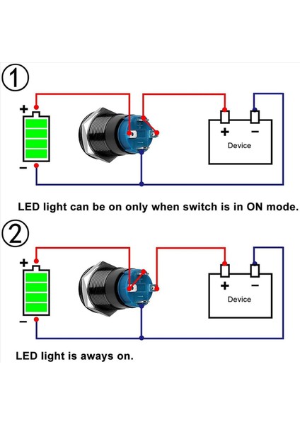 15PCS 12MM Mandallama Düğmesi Anahtarı Yüksek Yuvarlak Kapak 12V/24V Mavi Işık ile Su Geçirmez Metal Itme Düğmesi Anahtarı (Yurt Dışından) modelleri