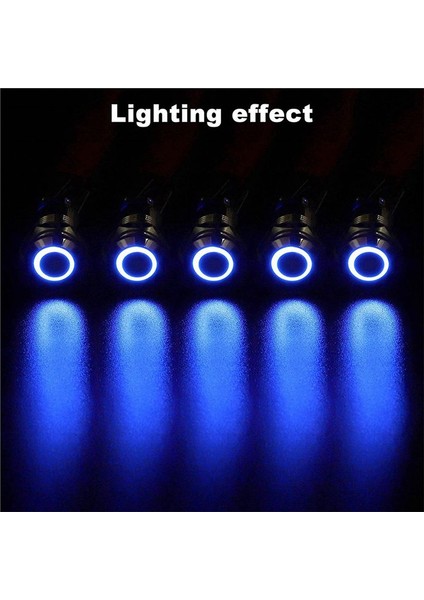 5pcs 12MM Mandal Push Düğmesi Anahtarı Yüksek Yuvarlak Kapak 12V/24V Mavi Işık ile Su Geçirmez Metal Itme Düğmesi Anahtarı (Yurt Dışından) fiyatları