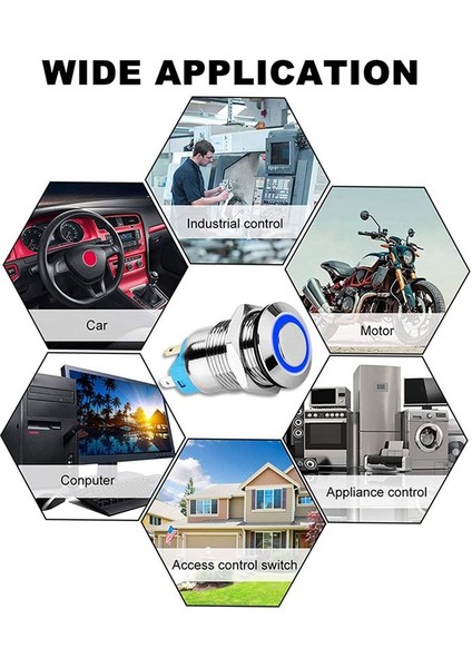 5pcs 12MM Mandal Push Düğmesi Anahtarı Yüksek Yuvarlak Kapak 12V/24V Mavi Işık ile Su Geçirmez Metal Itme Düğmesi Anahtarı (Yurt Dışından) indirimleri