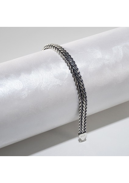 5n Balıksırtı Tilki Kuyruğu Gümüş Bileklik