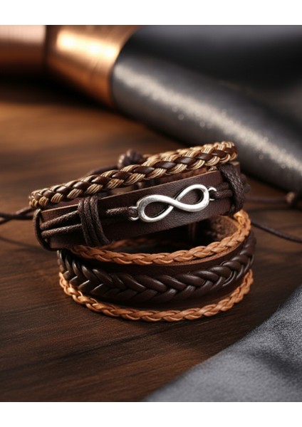 Sonsuzluk Hayat Ağacı Figürlü El Yapımı Deri Bileklik Setleri fırsatları