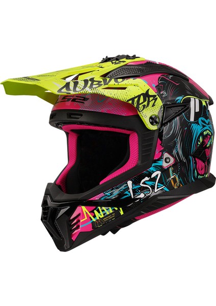 Fast 2 Gorilla Mor-Neon Sarı Kask