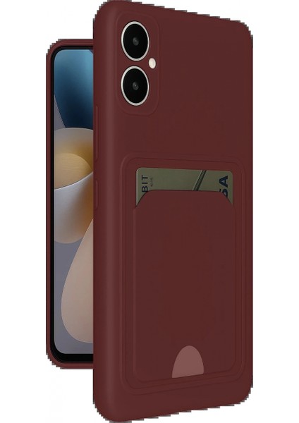 Samsung Galaxy A05 Kelvin Kartvizitli Silikon - Bordo (K95)