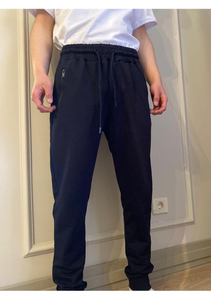 Erkek Siyah Standart Fit Normal Kesim 2 Iplik Cepli Cool & Comfort Pamuklu Jogger Eşofman Altı modelleri