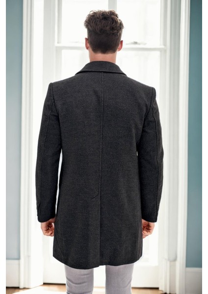 PLT9365 Dewberry Erkek Palto-Antrasit fiyatları