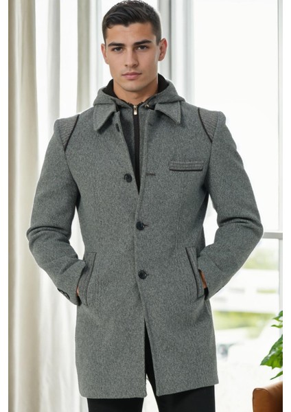 PLT9335 Dewberry Erkek Palto-Koyu Gri