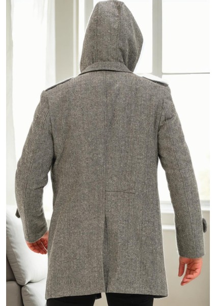 PLT9401 Dewberry Erkek Palto-Diagonal Gri fiyatları