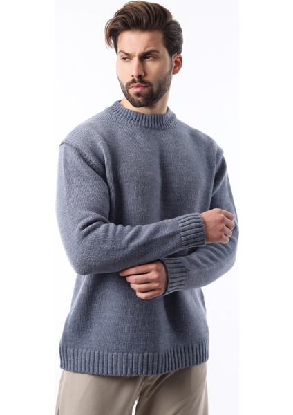 Indigo Bisiklet Yaka Overfit Erkek Triko Kazak E7402 fiyatları