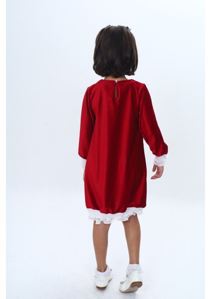 Kız Çocuk Kadife Fırfır Detaylı Elbise fırsatları