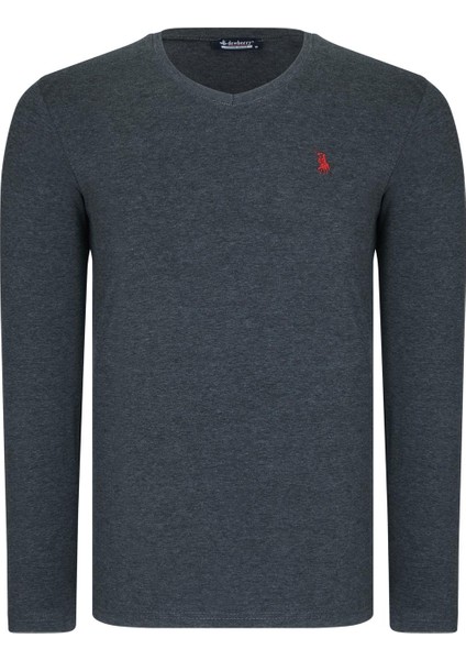 Dörtlü Set T8587 Dewberry V Yaka Erkek Sweatshırt-Antrasit-Lacivert-Beyaz-Bordo indirimleri