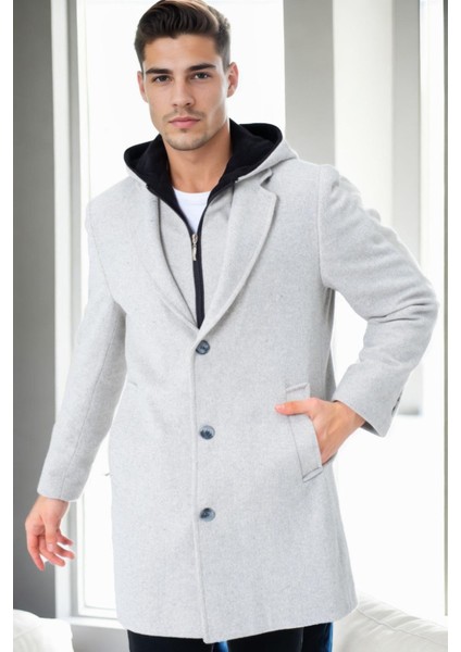 PLT9395 Dewberry Battal Palto-Desenli Bej