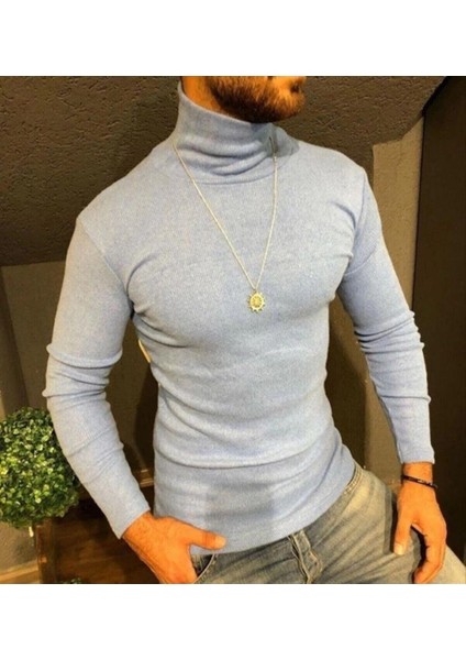 Kaşkorse Boğazlı Full Likralı Fitilli Body Kazak - Gri -Vlmr