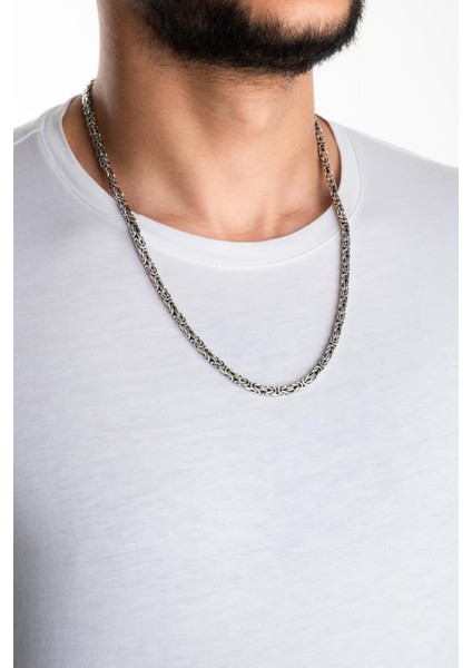 Gladius Gücü Oksitli 60 cm Gümüş Erkek Kral Zincir Kolye fırsatları