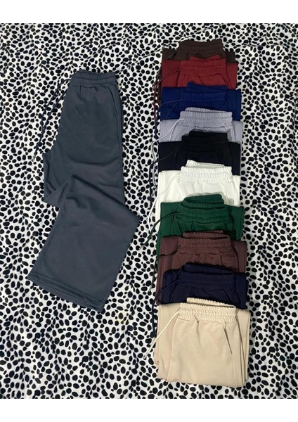 Geniş Paça Modal Eşofman Altı Antrasit Wide Leg