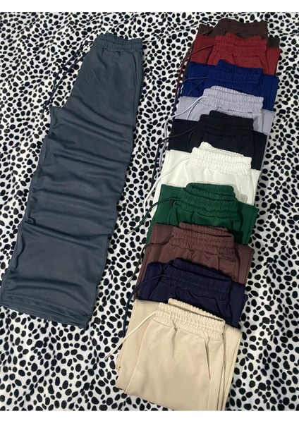 Geniş Paça Modal Eşofman Altı Antrasit Wide Leg modelleri