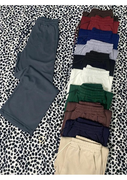 Geniş Paça Modal Eşofman Altı Antrasit Wide Leg