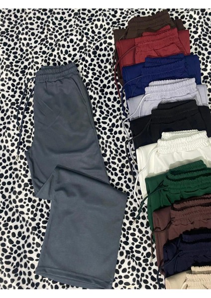 Geniş Paça Modal Eşofman Altı Antrasit Wide Leg