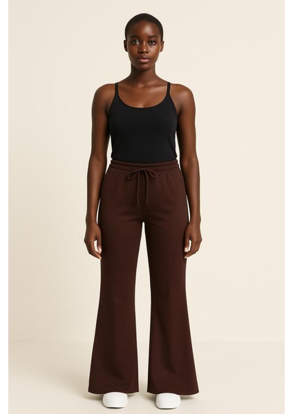 Brown Kadın Bol Paça Eşofman Altı