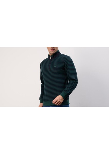 Fermuar Yaka Nefti Regular Fit Çizgili modelleri