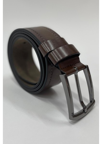 Kahverengi Suni Deri Tek Dikişli Düz Erkek Kemer 7222 fiyatları