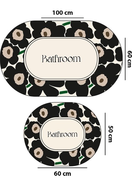 Oweld 2'li Banyo Paspası,kaymaz Tabanlı,yıkanabilir 60X100 50X60 cm Djtbanyo fiyatları