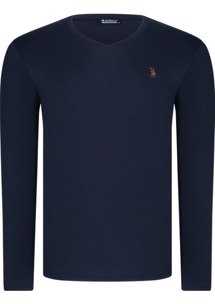 Üçlü Set T8587 Dewberry V Yaka Erkek Sweatshırt-Siyah-Lacivert-Bordo modelleri