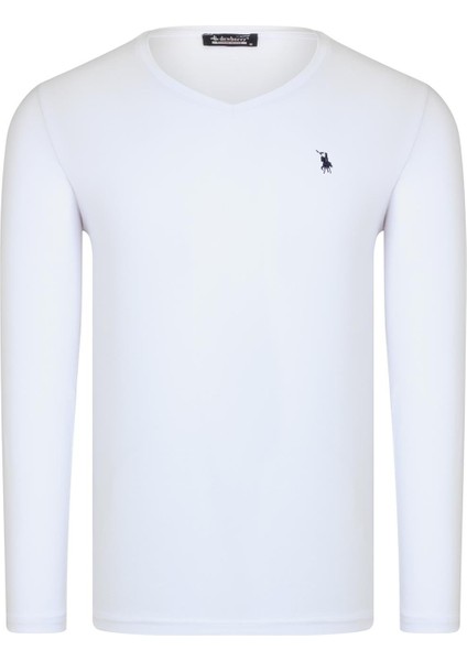 Üçlü Set T8587 Dewberry V Yaka Erkek Sweatshırt-Beyaz-Lacivert-Bordo fiyatları