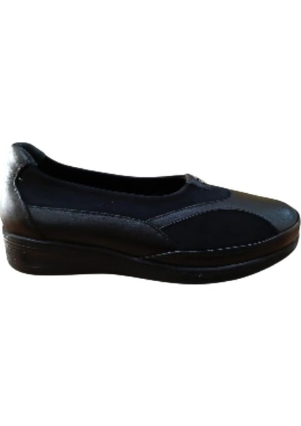 Palovit 051 Kadın Hakiki Deri Dolgu Taban Comfort Anne Ayakkabısı Siyah fiyatları