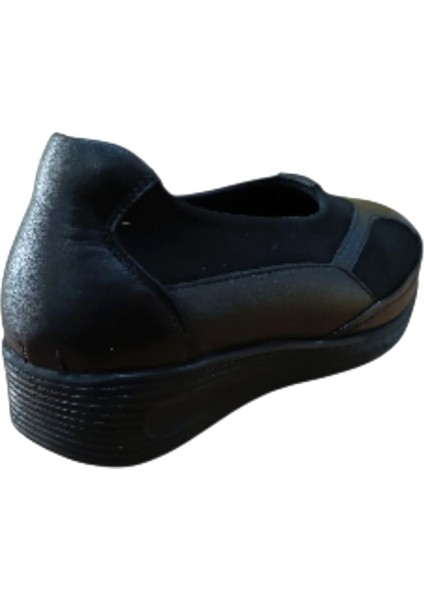 Palovit 051 Kadın Hakiki Deri Dolgu Taban Comfort Anne Ayakkabısı Siyah fırsatları