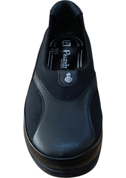 Palovit 051 Kadın Hakiki Deri Dolgu Taban Comfort Anne Ayakkabısı Siyah indirimleri