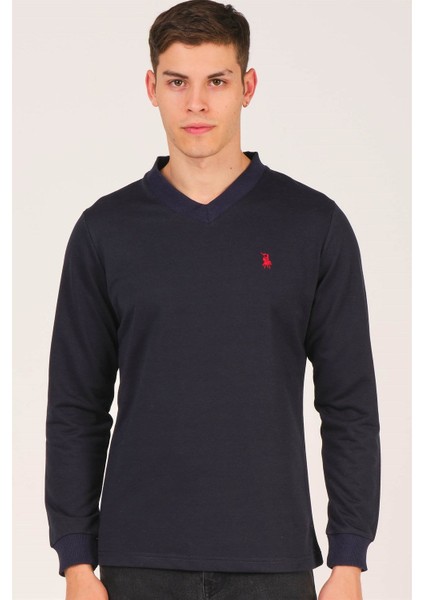 V4002 Dewberry V Yaka Erkek Sweatshırt-Lacivert fırsatları