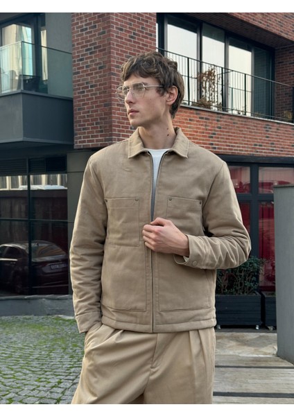 Erkek Pamuklu Mont Ceket Vizon modelleri