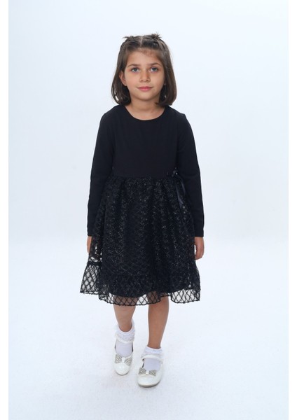 Kız Çocuk Fırfırlı Tüllü Elbise