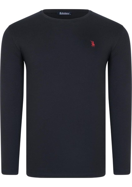 Üçlü Set T8588 Dewberry Yuvarlak Yaka Erkek Sweatshırt-Siyah-Lacivert-Bordo modelleri