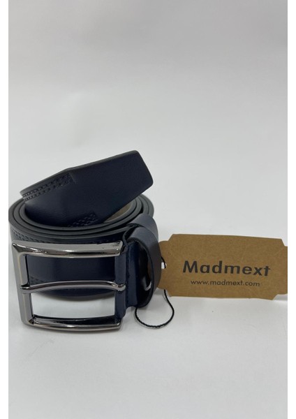 Lacivert Suni Deri Çift Dikişli Düz Erkek Kemer 7221 modelleri