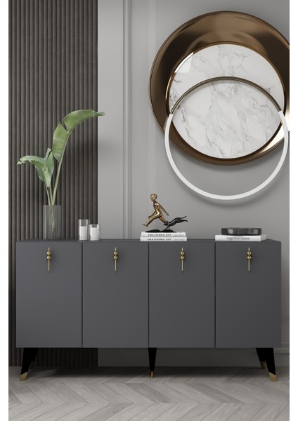 8218-32CT KB150 Konsol,tv Ünitesi Antrasit-Altın