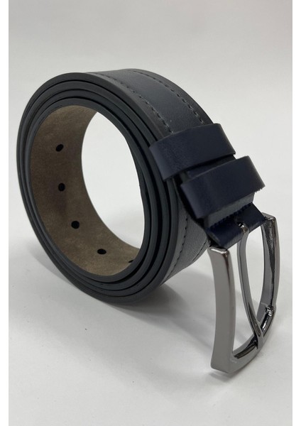 Lacivert Suni Deri Tek Dikişli Düz Erkek Kemer 7222 fiyatları