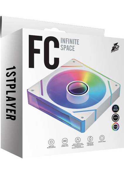 Fc7 120MM Argb Pwm Tekli Ayna Tasarımlı Beyaz Kasa Fanı modelleri