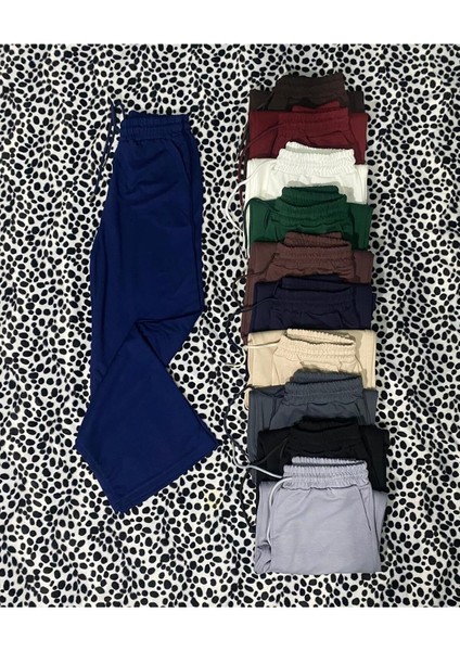 Geniş Paça Modal Açık Lacivert Wide Leg Pantolon - Ispanyol Paça Eşofman Altı