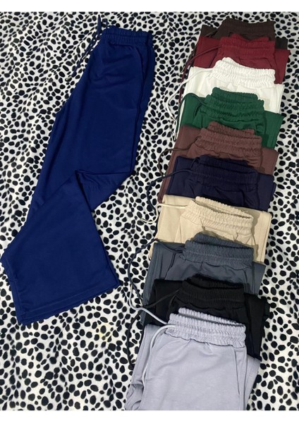 Geniş Paça Modal Açık Lacivert Wide Leg Pantolon - Ispanyol Paça Eşofman Altı fiyatları
