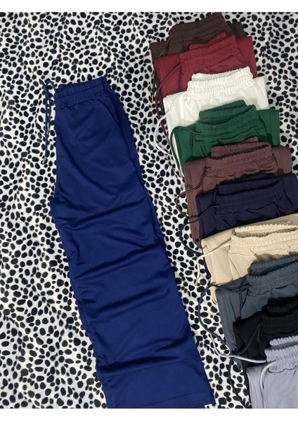 Geniş Paça Modal Açık Lacivert Wide Leg Pantolon - Ispanyol Paça Eşofman Altı